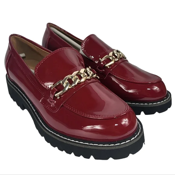 BCBGeneration Tinaa Lug Sole Loafer Red 6.5 - Picture 2 of 4